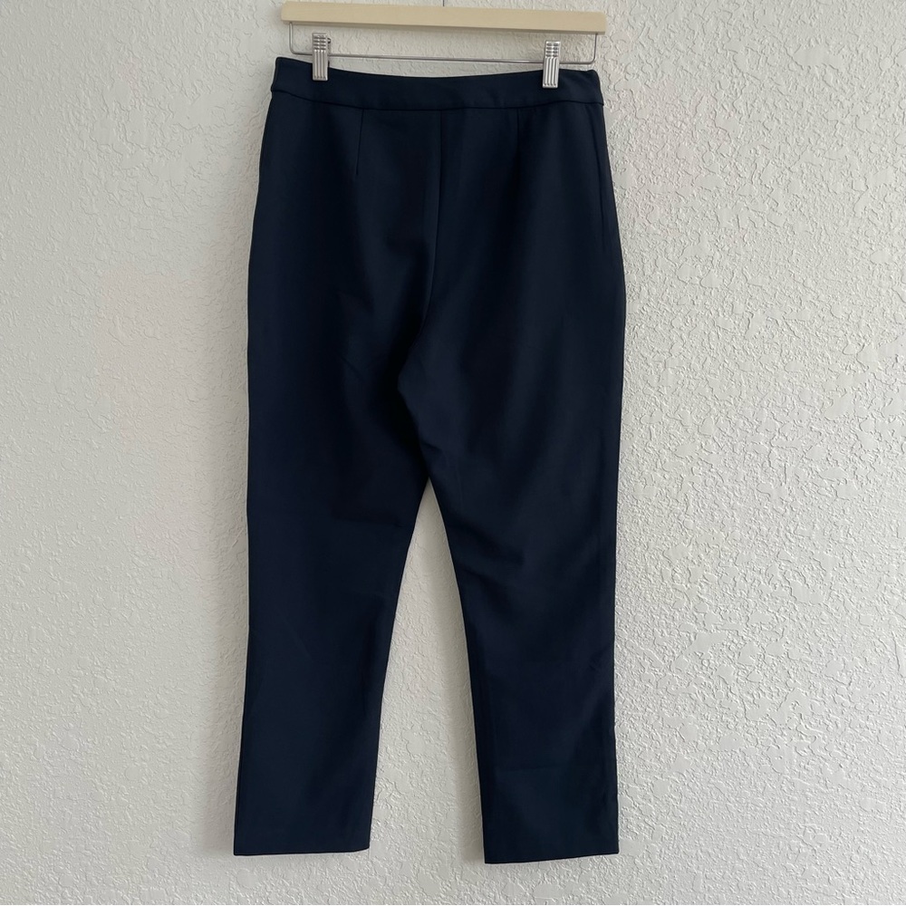 Jenni Kayne Slim Ankle Trouser Pants Cigarette Style Navy Side Zip Size 8 - Picture 6 of 14